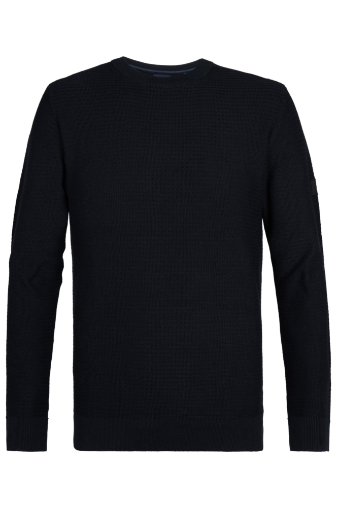 GESTRUCTUREERDE TRUI MET RONDE HALS M 3050 KWR213 9111 Deep Black